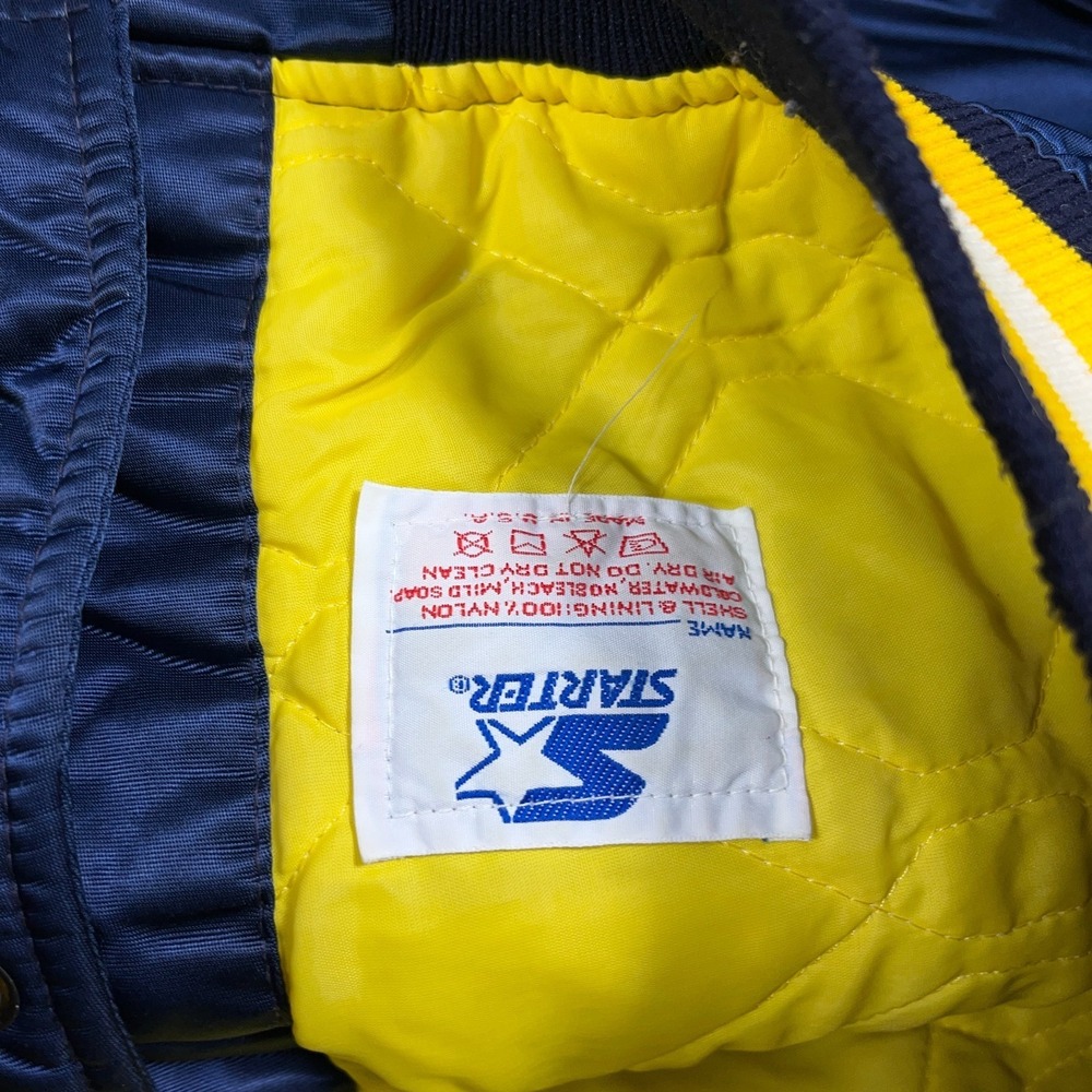 Vintage West Virginia Mountaineers Jacket Men XL Starter Satin Bomber  80s WVU‎ - Picture 11 of 16